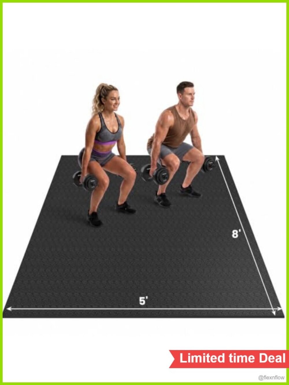 Extra Large 10mm Thick Exercise Mat for Home Gym, HIIT & Yoga